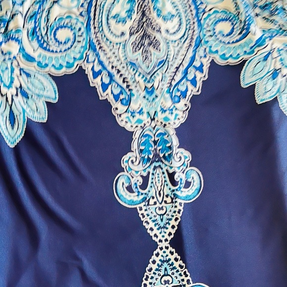 Donna Morgan Dress Blue White Floral - Picture 5 of 5